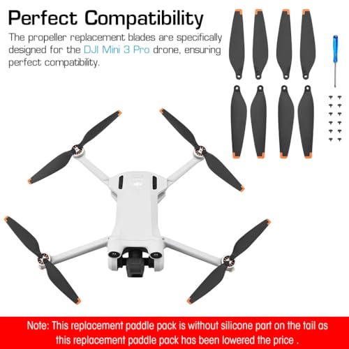 Verilux® Mini 3 Pro Propeller, 24PCS Propeller Blades Replacement for DJI Mini 3 Pro, Ultral Lightweight Silent Flight Propeller Set with Screwdriver 12 Screws, Low Replacement Drone Wings Verilux® Mini 3 Pro Propeller, 24PCS Propeller Blades Replacement for DJI Mini 3 Pro, Ultral Lightweight Silent Flight Propeller Set with Screwdriver 12 Screws, Low Replacement Drone Wings